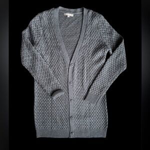 Joan Vass Gray Cardigan Sweater